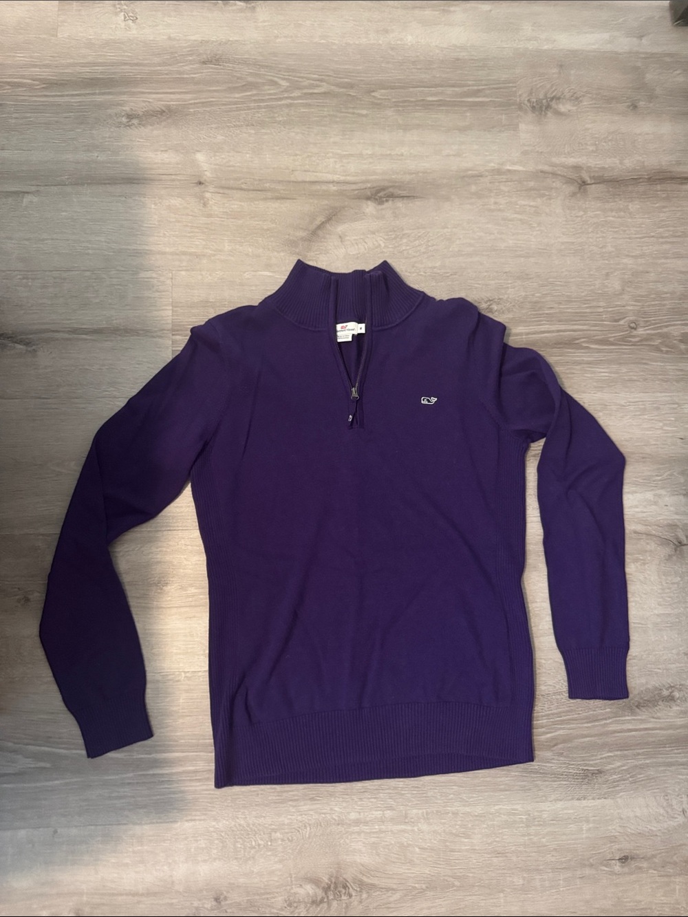 Vineyard Vines Women's Purple Quarter Zip Sweater